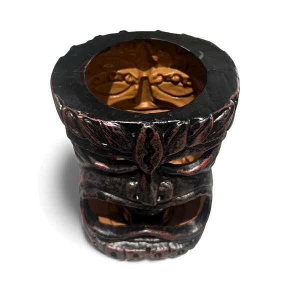 Luau Flame Idol Brown 10" Tiki Head Hawaiian Beach Patio Pool Party - Picture 4 of 6